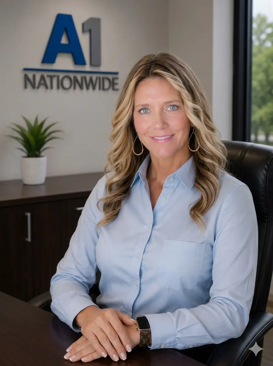 Professional corporate headshot of blonde businesswoman | A1 Nationwide